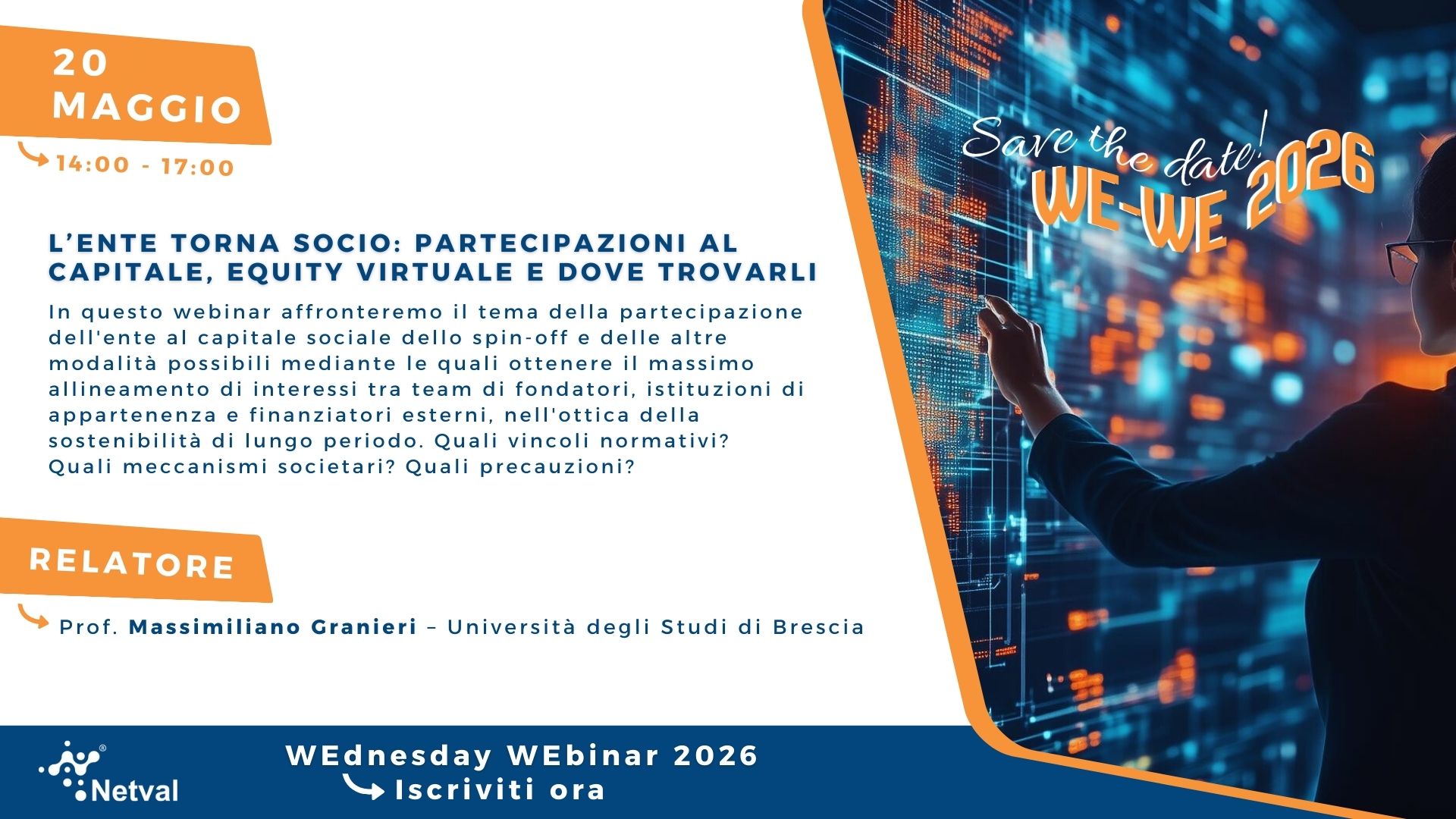 WE-WE 2026: L’ente torna socio: partecipazioni al capitale, equity virtuale e dove trovarli 