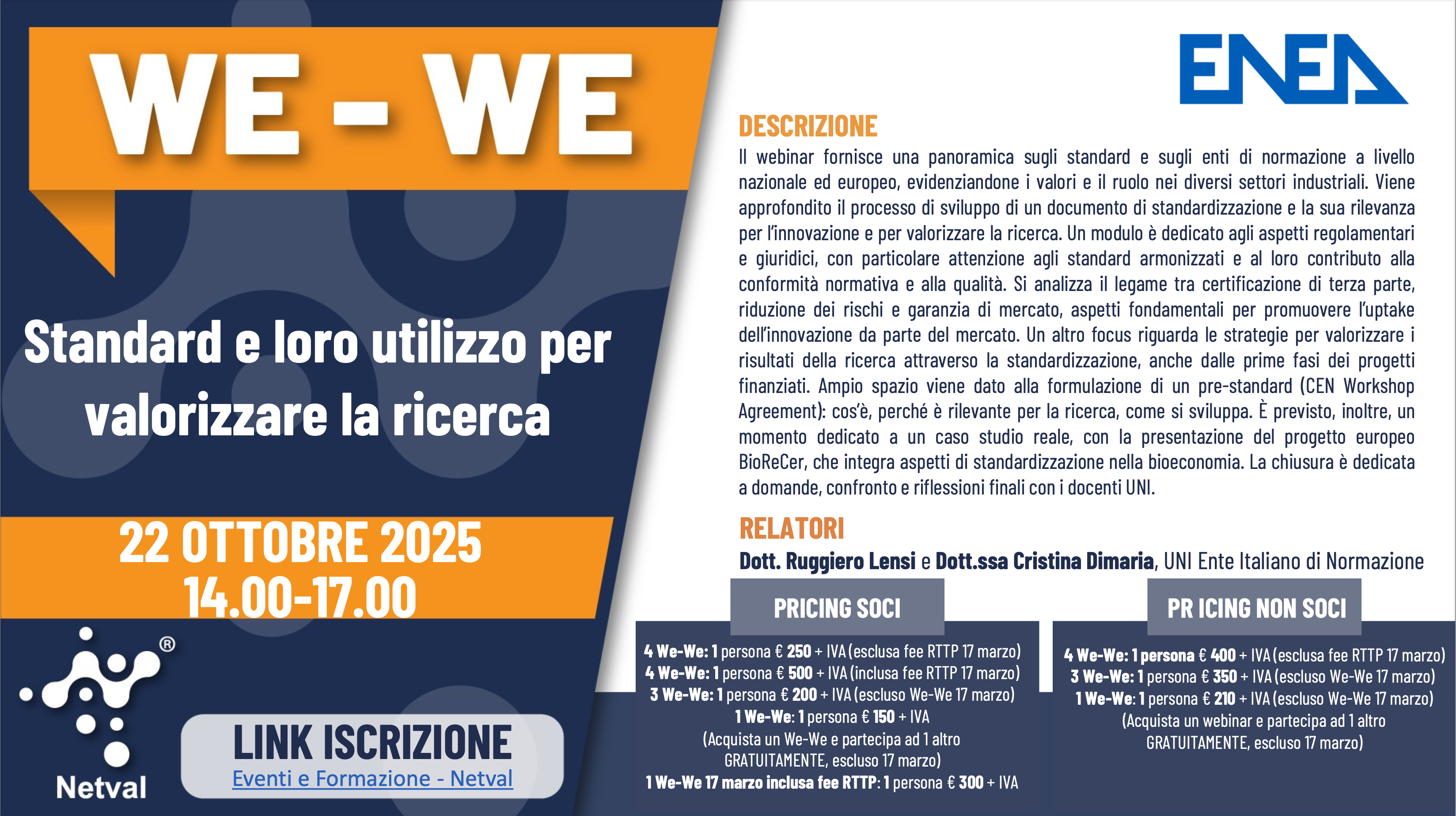 WE-WE - Standard e loro utilizzo per valorizzare la ricerca
