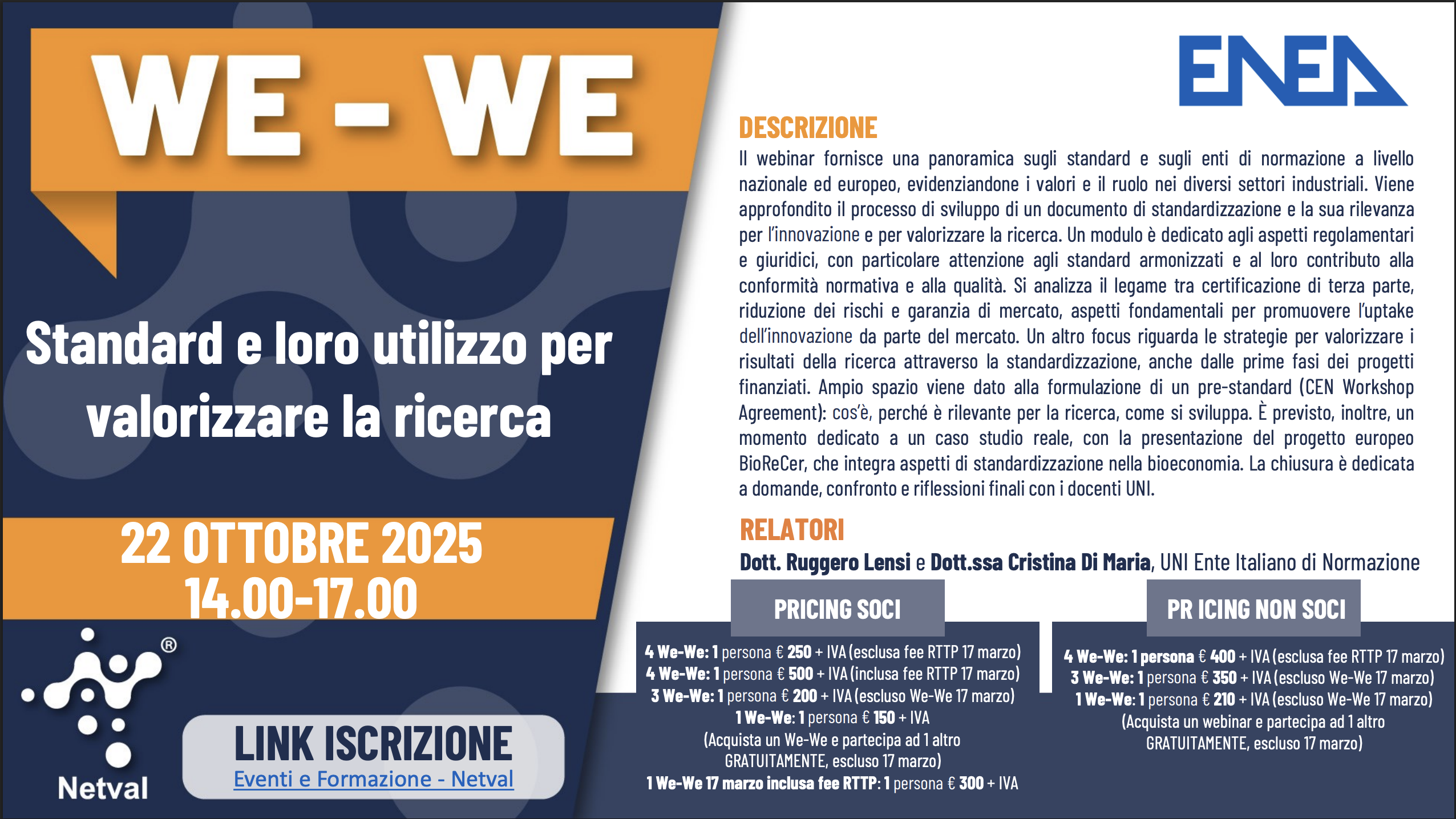WE-WE - Standard e loro utilizzo per valorizzare la ricerca
