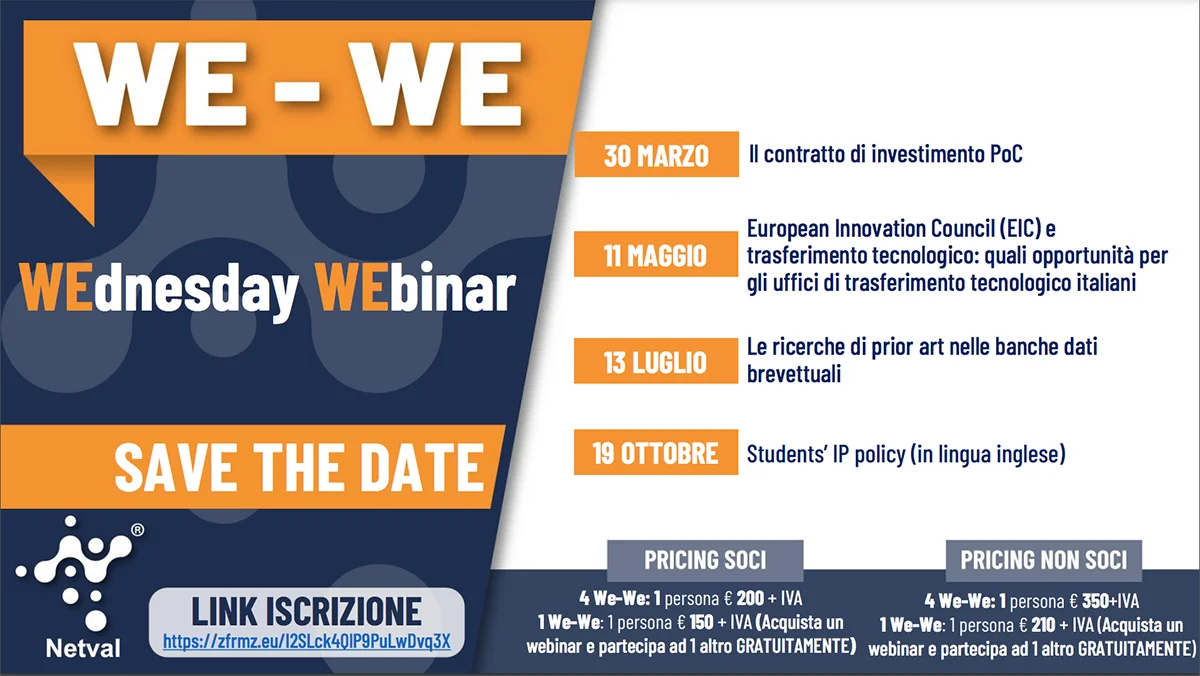 Sono aperte le iscrizioni ai Wednesday Webinar